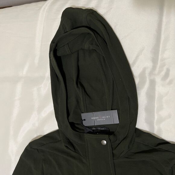 NWT Romeo and Juliet Couture Jacket Womens Size S Olive Parka Hooded Long - Picture 9 of 15